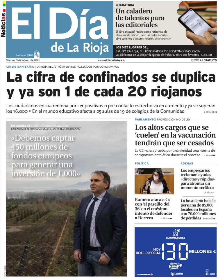 Portada de El Día de La Rioja (Espa&ntilde;a)