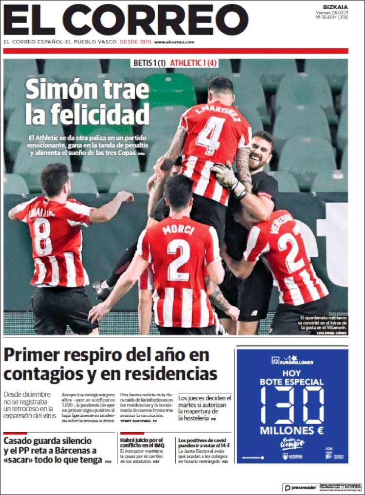 Portada de El Correo (Espa&ntilde;a)