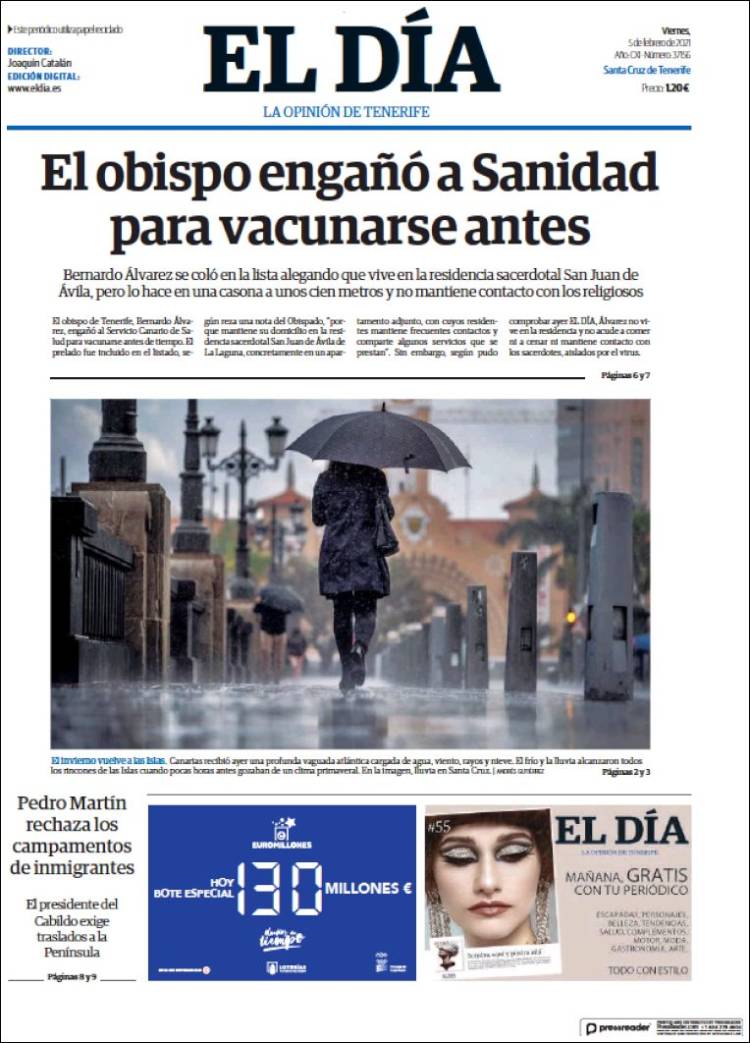 Portada de El Día (Espa&ntilde;a)
