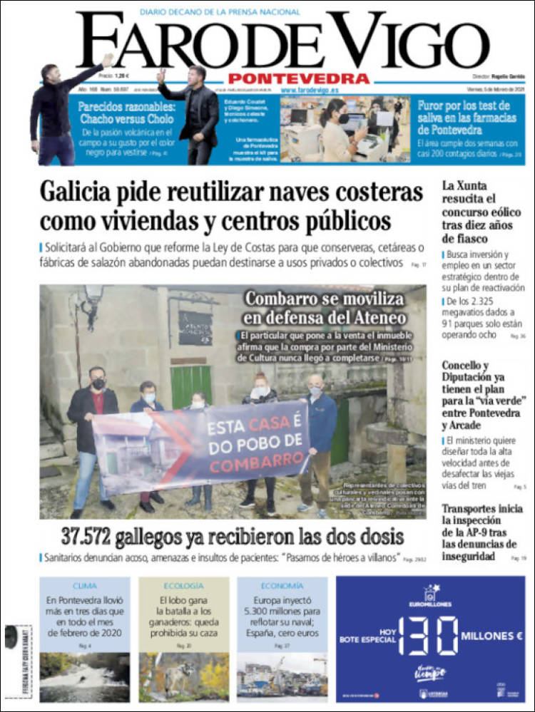 Portada de El Faro de Vigo - Pontevedra (Espa&ntilde;a)