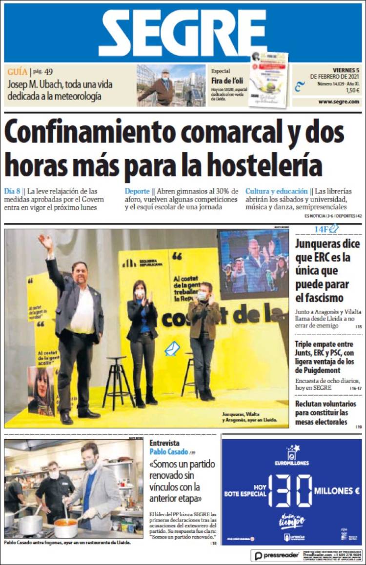 Portada de Segre  (Espa&ntilde;a)