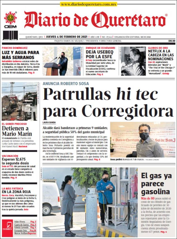 Portada de Diario de Querétaro (México)