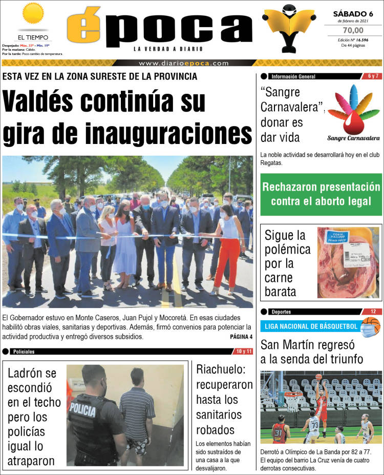 Portada de Diario Época (Argentina)