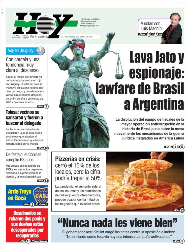 Portada de Diario Hoy (Argentina)