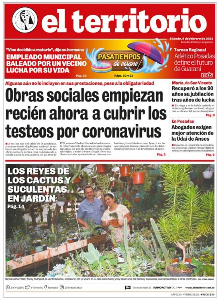 Portada de El Territorio (Argentina)