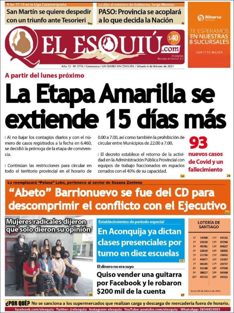 Portada de El Esquiu (Argentina)
