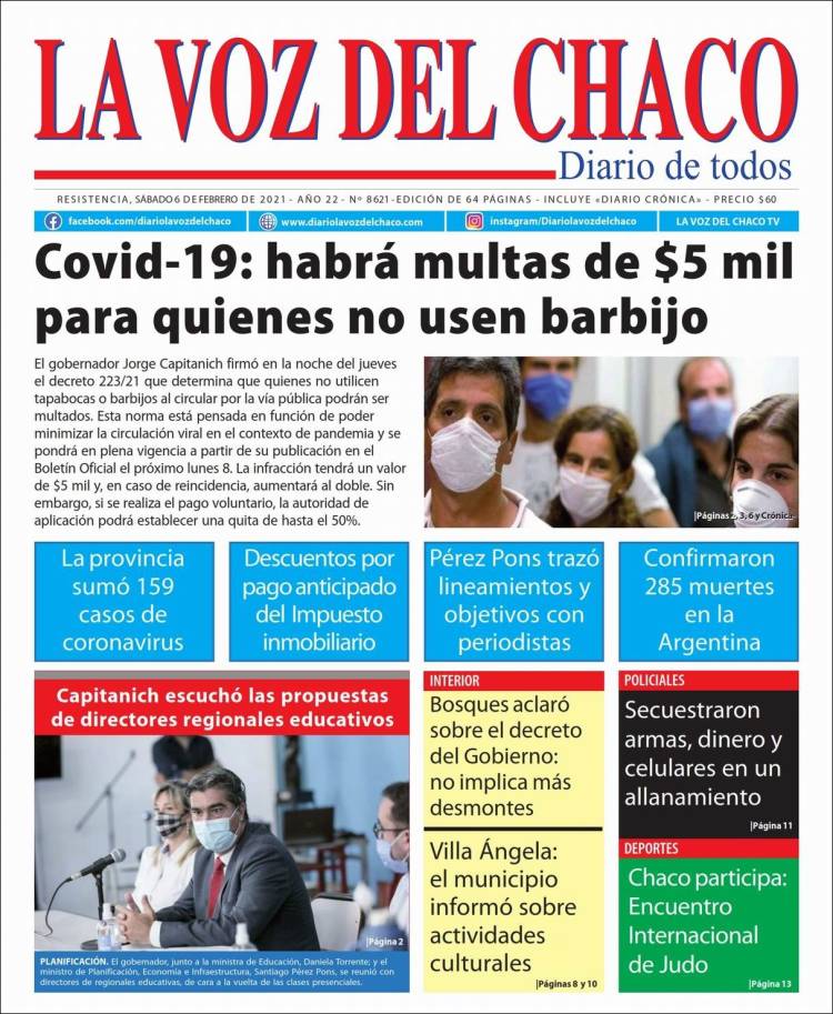 Portada de La Voz del Chaco (Argentina)