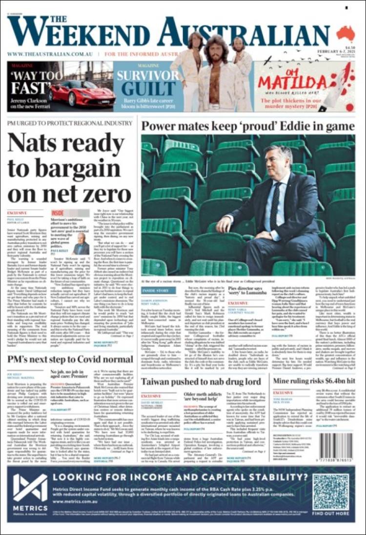 Portada de The Australian (Australia)