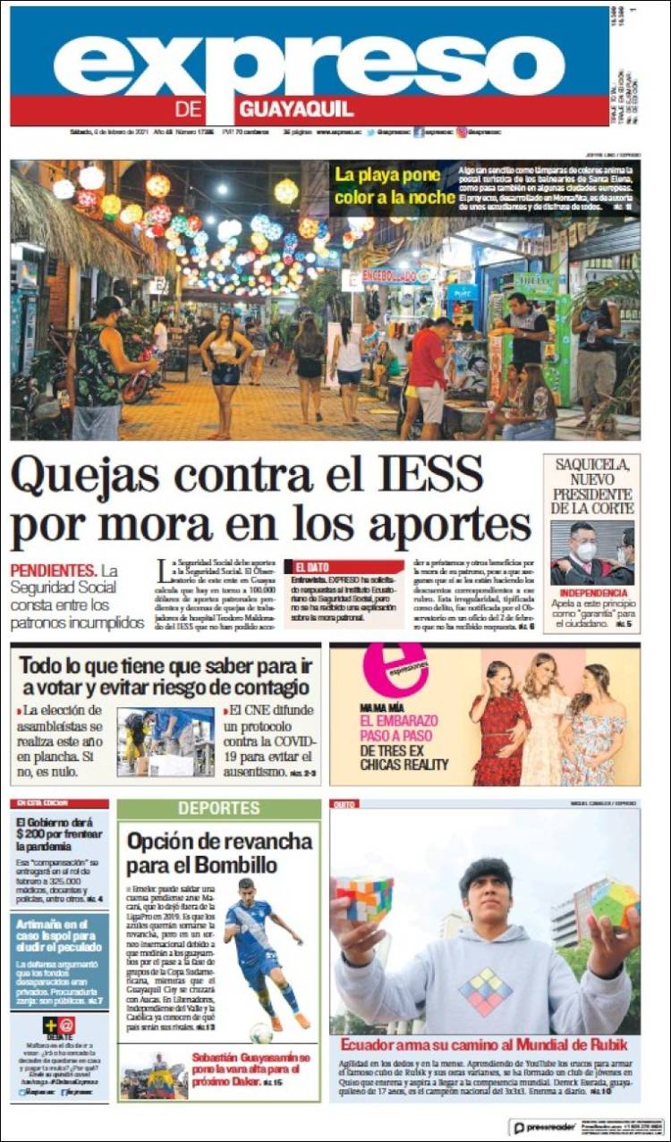 Portada de Expreso (Ecuador)