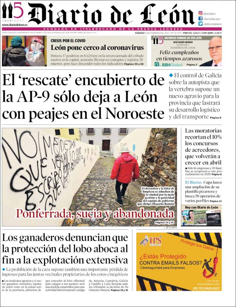 Portada de Diario de León (España)