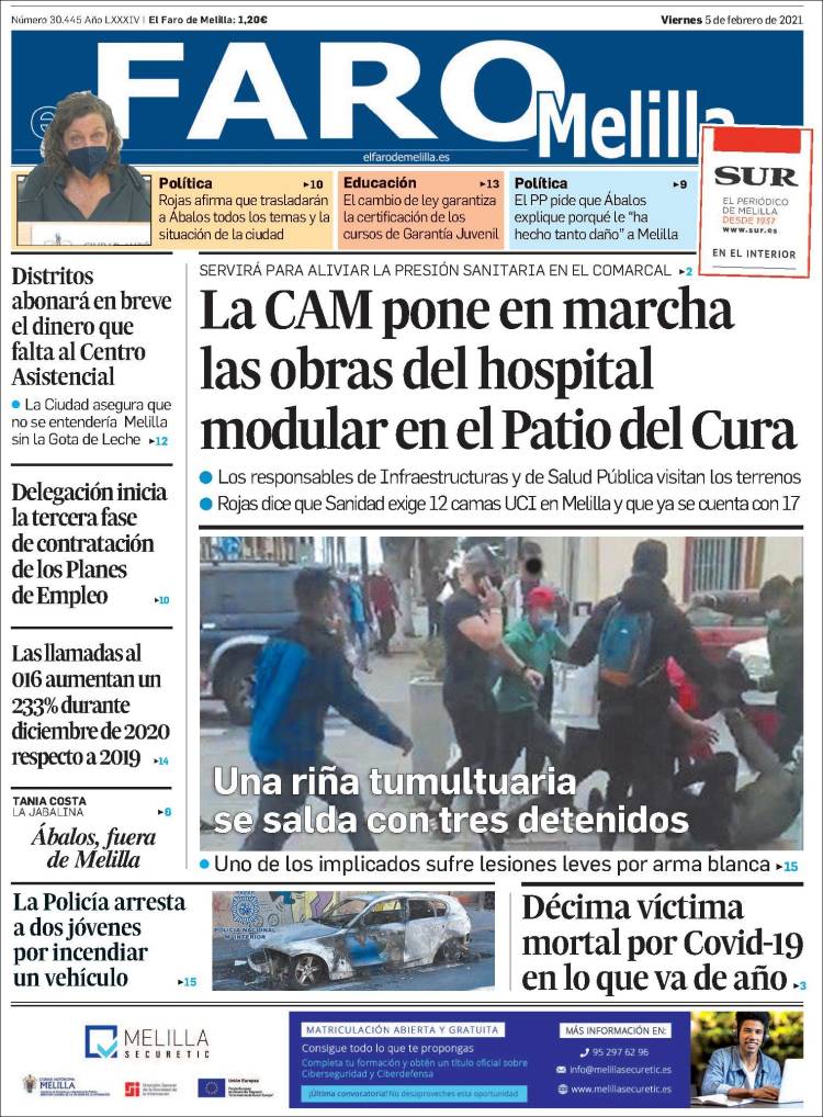 Portada de El Faro de Melilla (España)