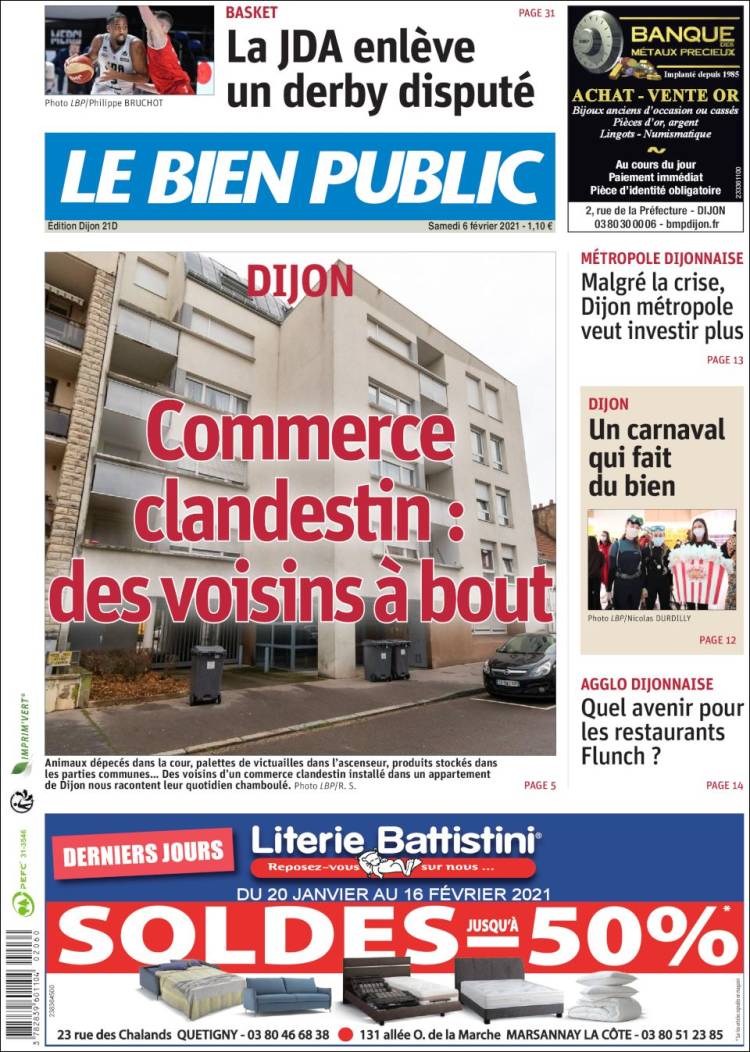 Portada de Le Bien Public (Francia)