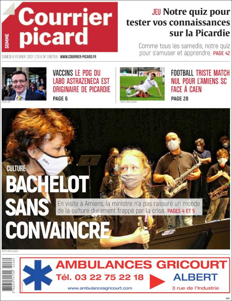 Portada de Courrier Picard (Francia)