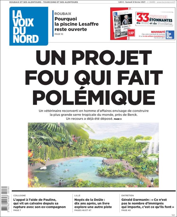 Portada de La Voix du Nord (Francia)