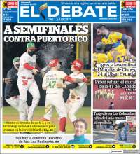 Portada de El Debate de Culiacán (México)