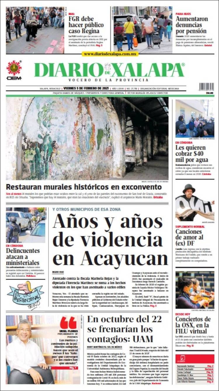 Portada de Diario de Xalapa (México)