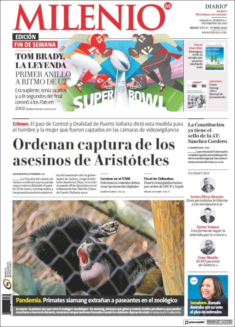 Portada de Milenio - Jalisco (México)