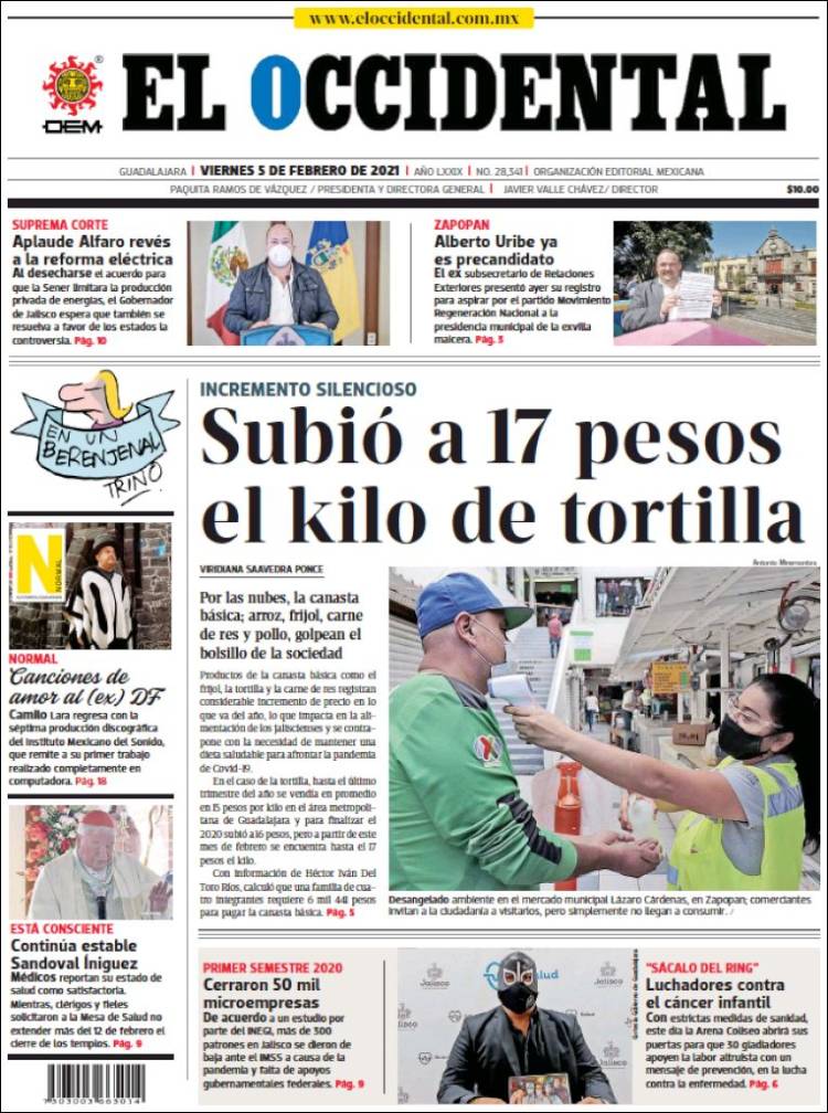 Portada de El Occidental (México)
