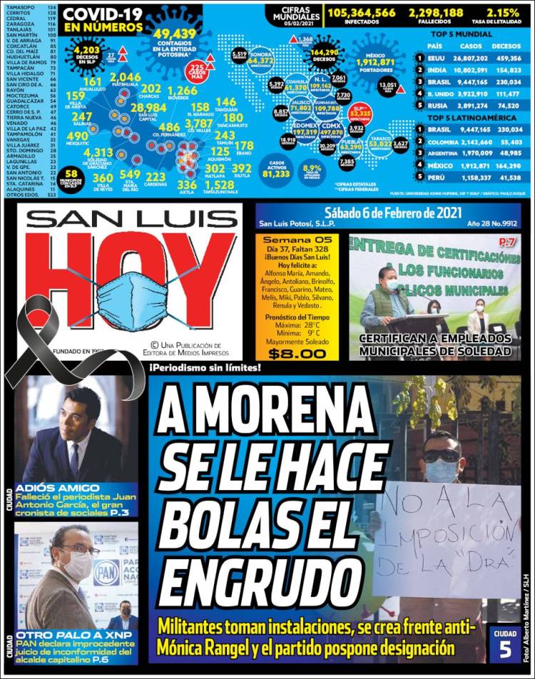 Portada de San Luis Hoy (México)