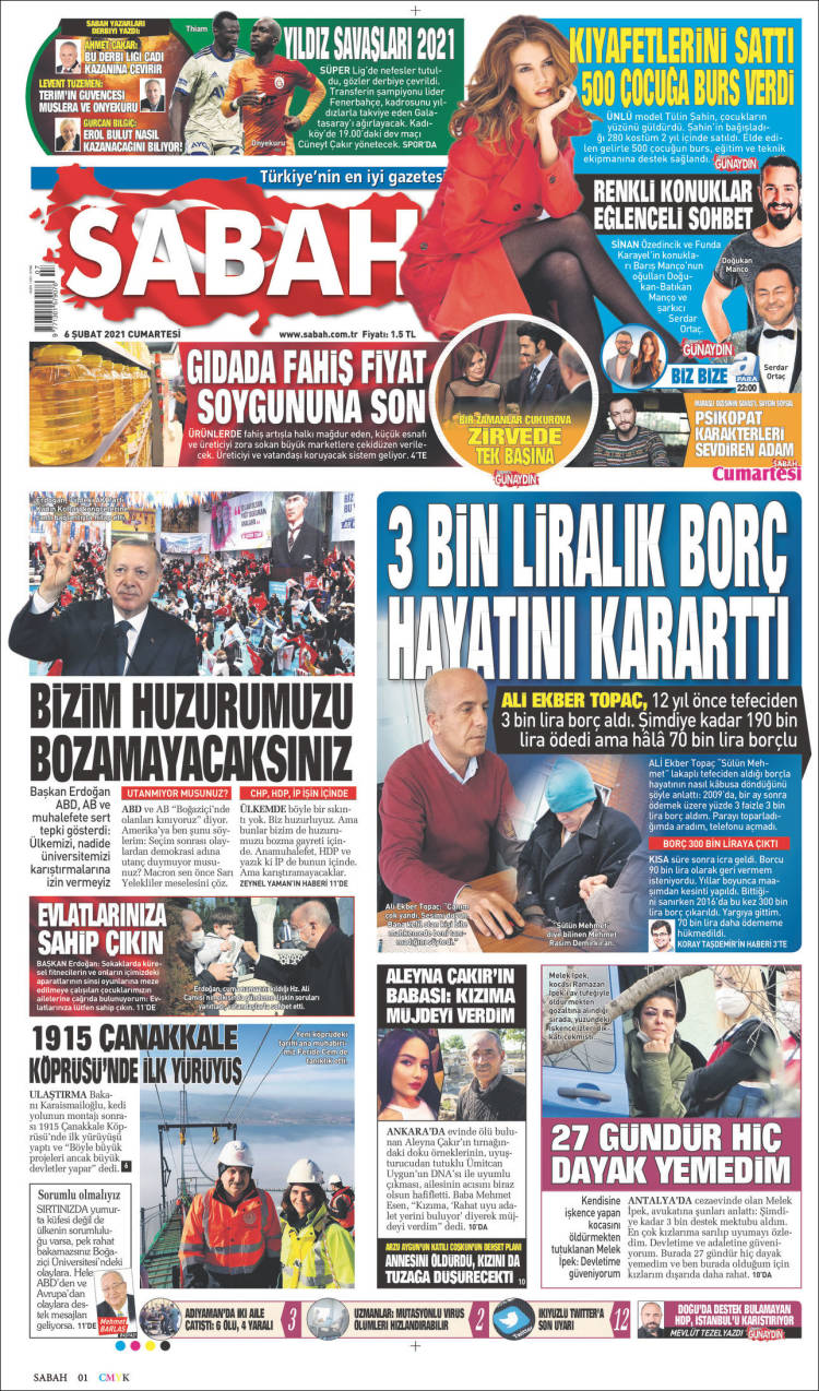 Portada de Sabah (Turqu&iacute;a)