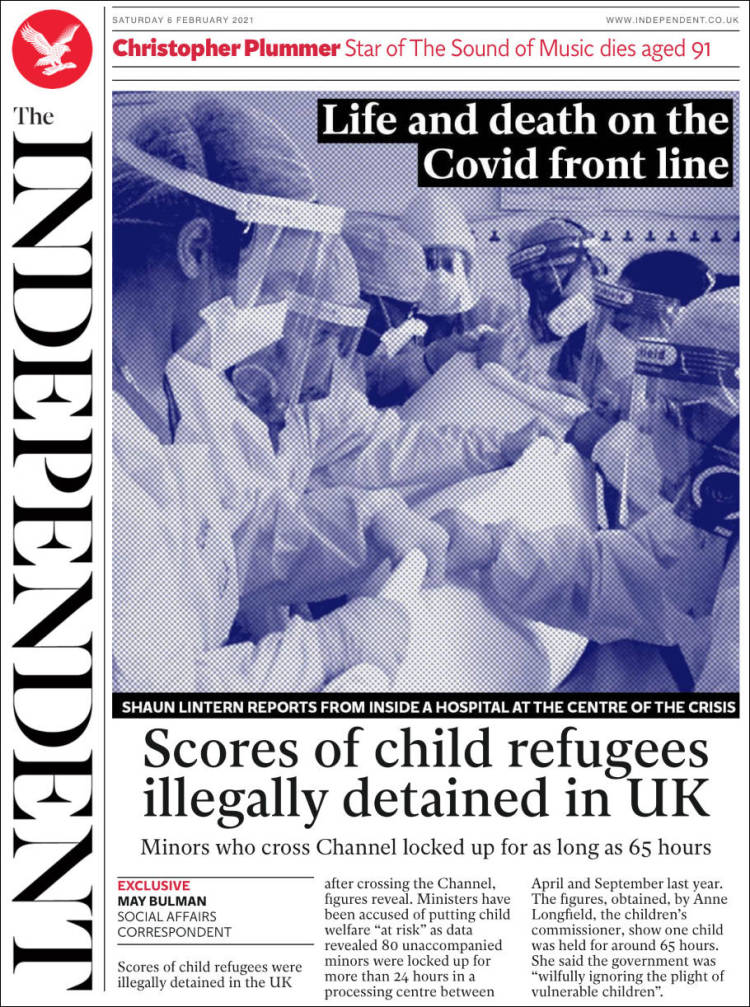 Portada de The Independent (Reino Unido)