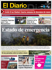 Portada de El Diario de Madryn (Argentina)