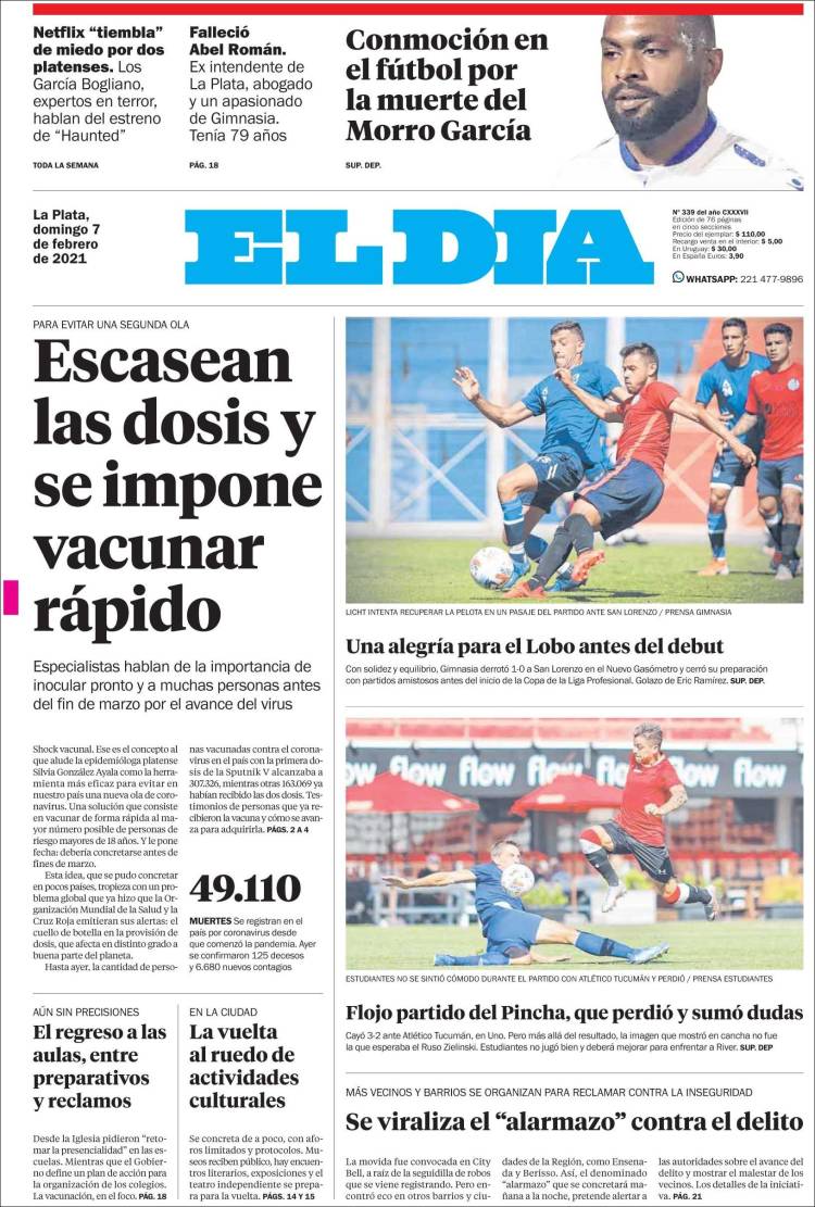 Portada de El Día de la Plata (Argentina)