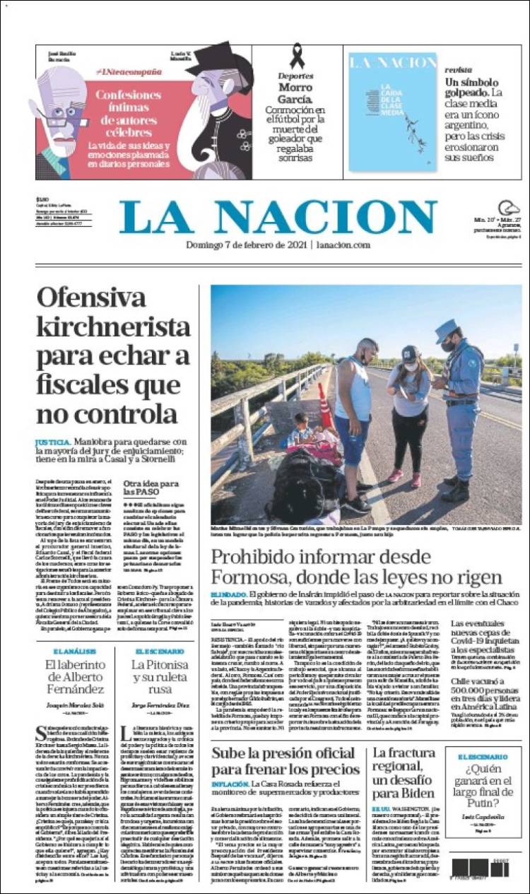 Portada de La Nación (Argentina)