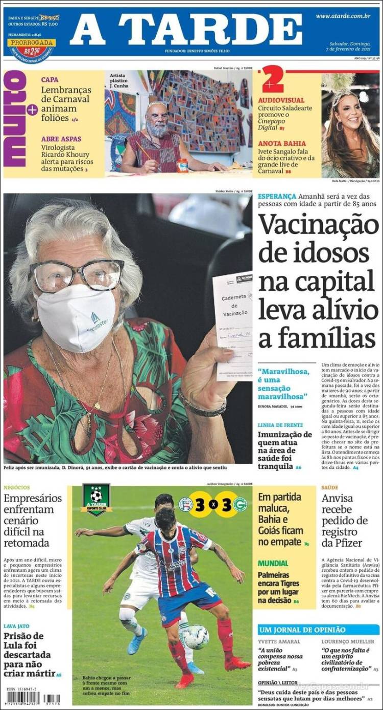 Portada de Diário A Tarde (Brasil)