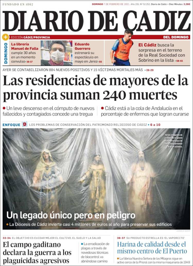 Portada de Diario de Cádiz (España)