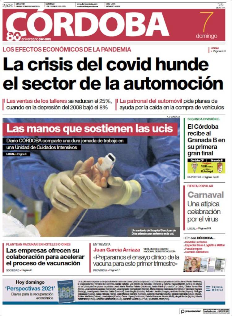 Portada de Diario de Córdoba (España)