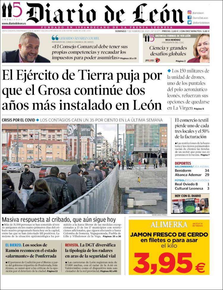 Portada de Diario de León (España)