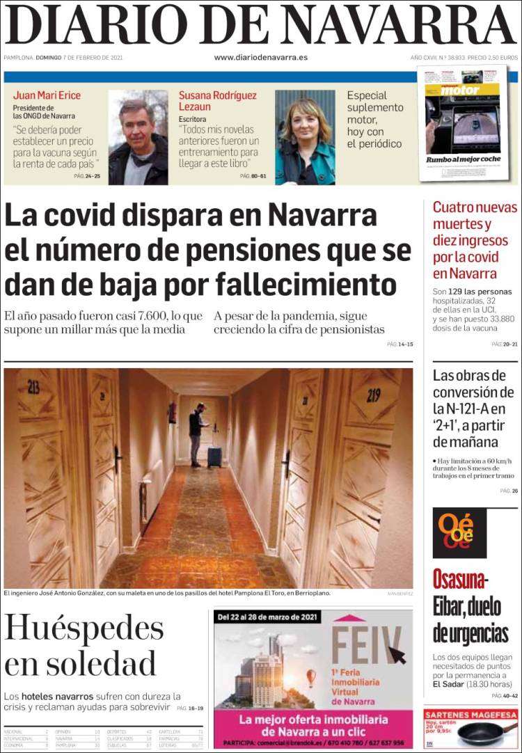 Portada de Diario de Navarra (España)