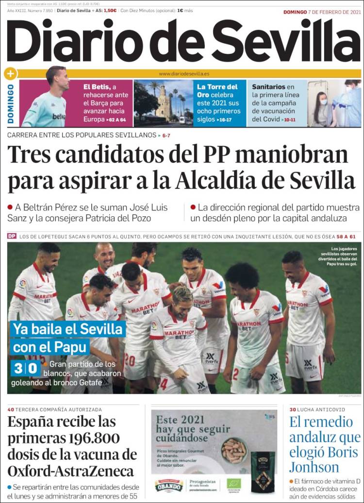 Portada de Diario de Sevilla (España)