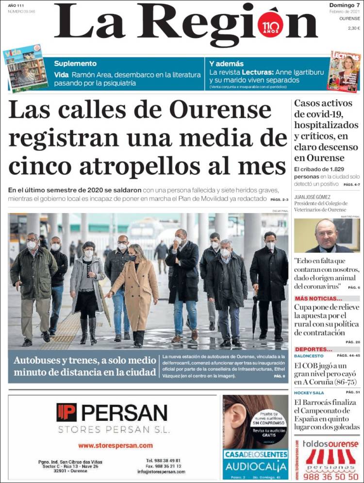 Portada de La Región de Ourense (España)