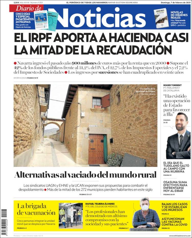 Portada de Noticias de Navarra (España)