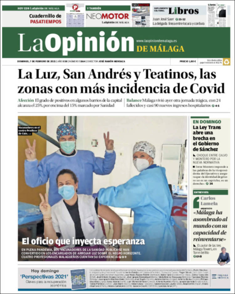 Portada de La Opinión de Málaga (España)