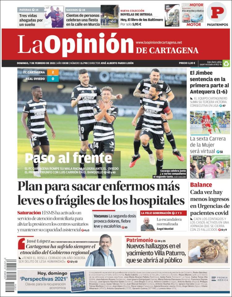 Portada de La Opinión de Murcia (España)