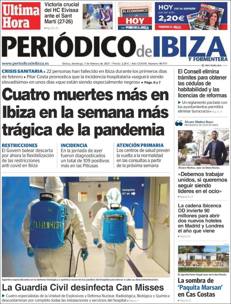 Portada de Periódico de Ibiza (España)