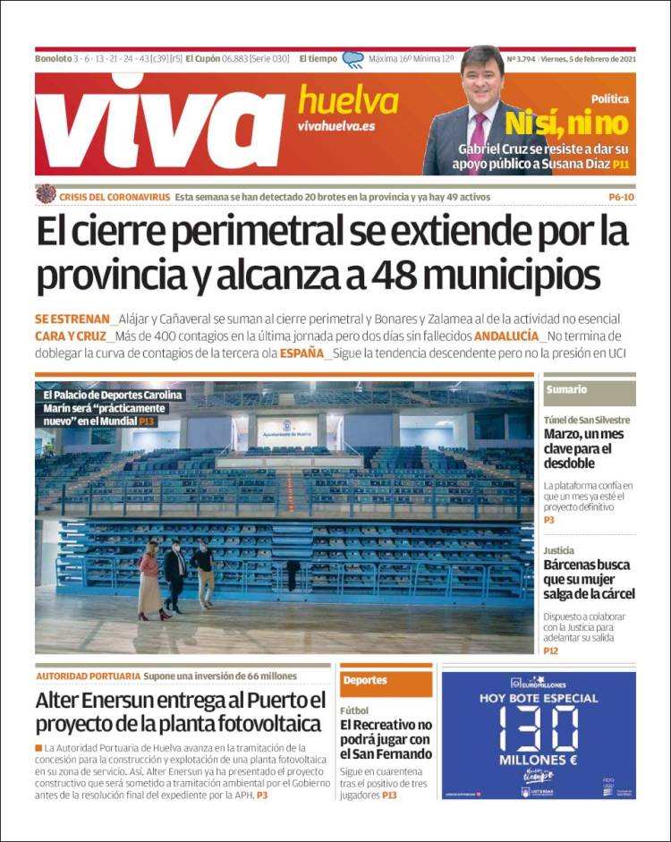 Portada de Viva Huelva (España)