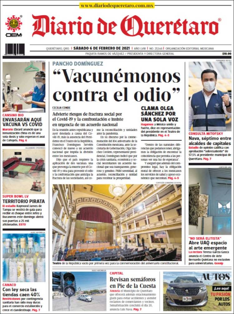 Portada de Diario de Querétaro (México)