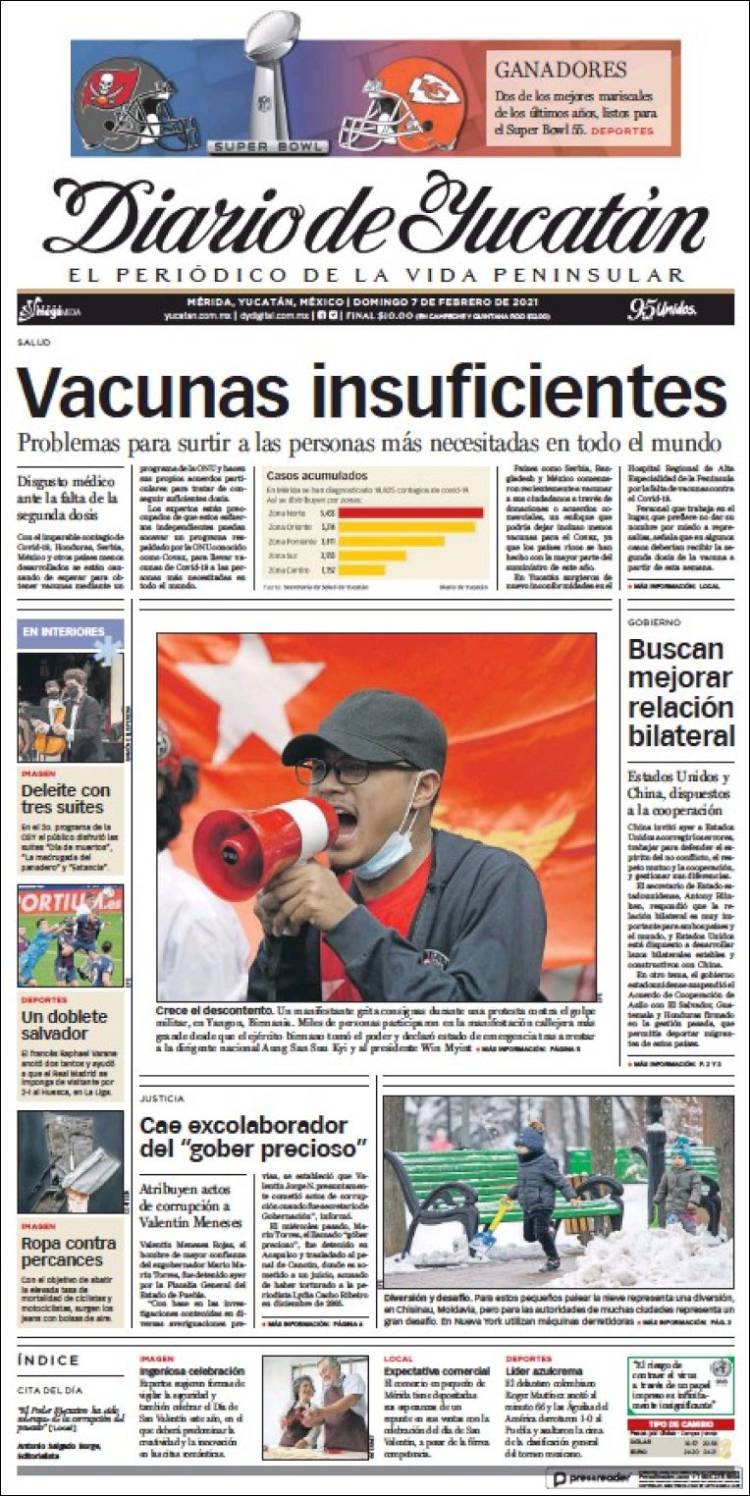 Portada de Diario de Yucatán (México)