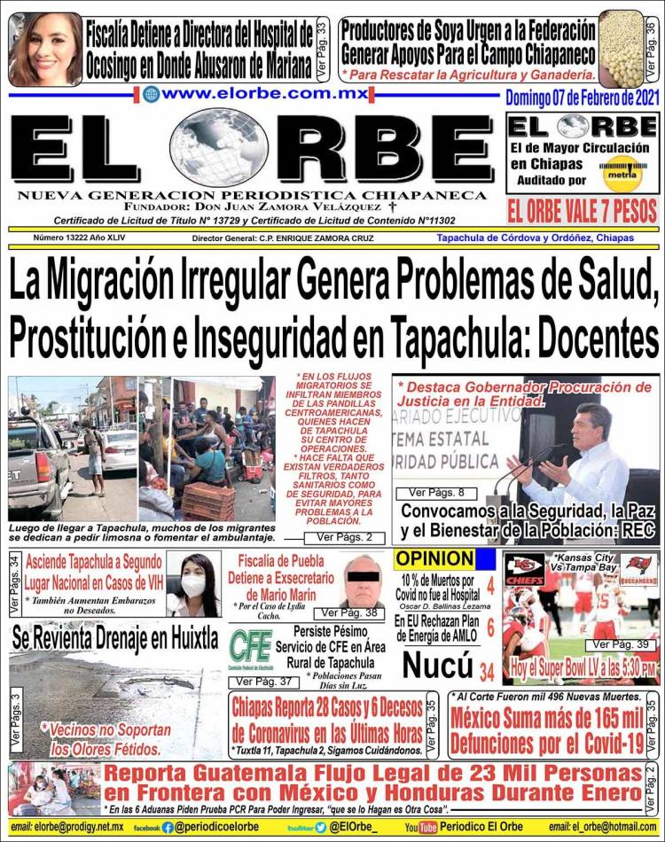 Portada de El Orbe (México)