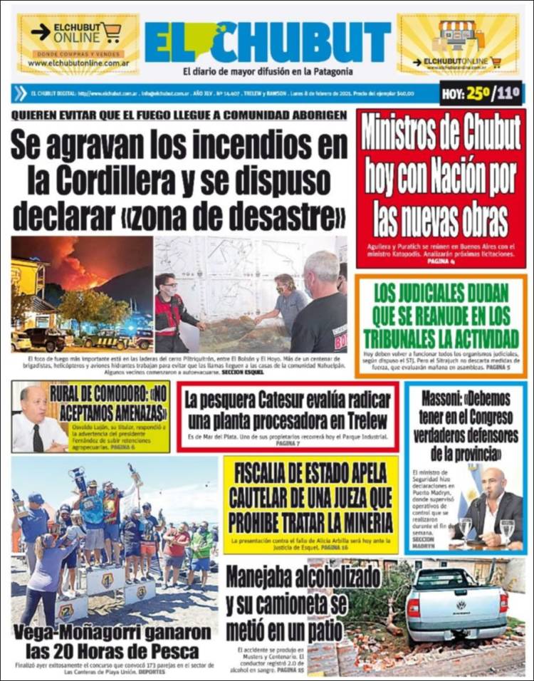 Portada de El Chubut (Argentina)