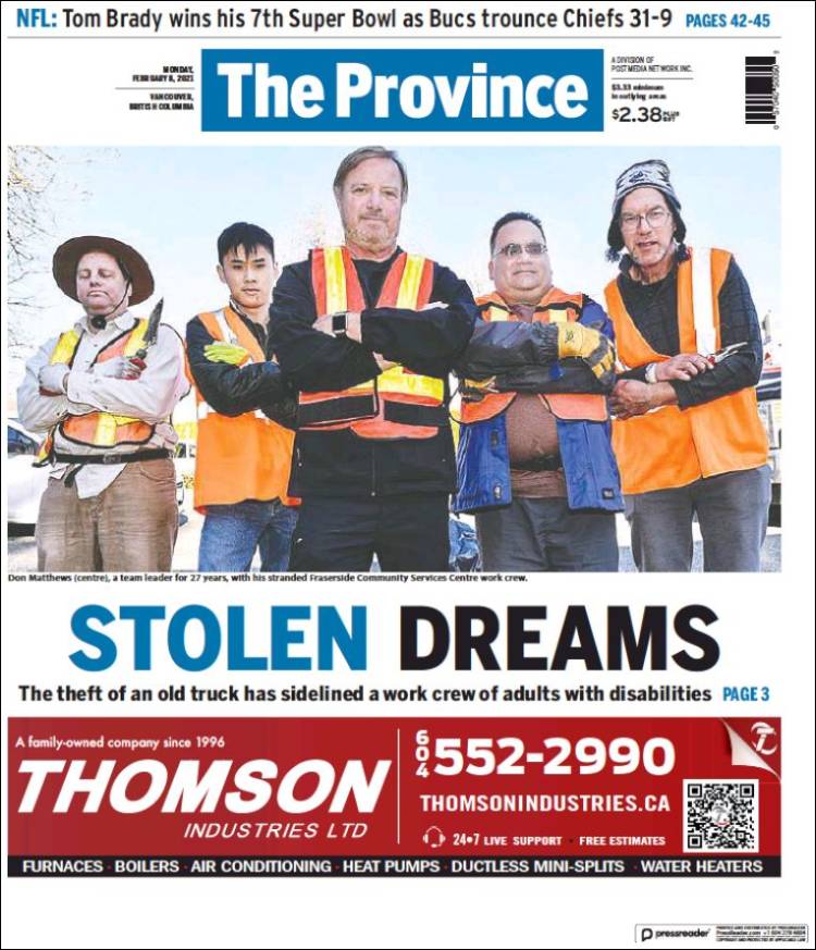 Portada de The Province (Canadá)