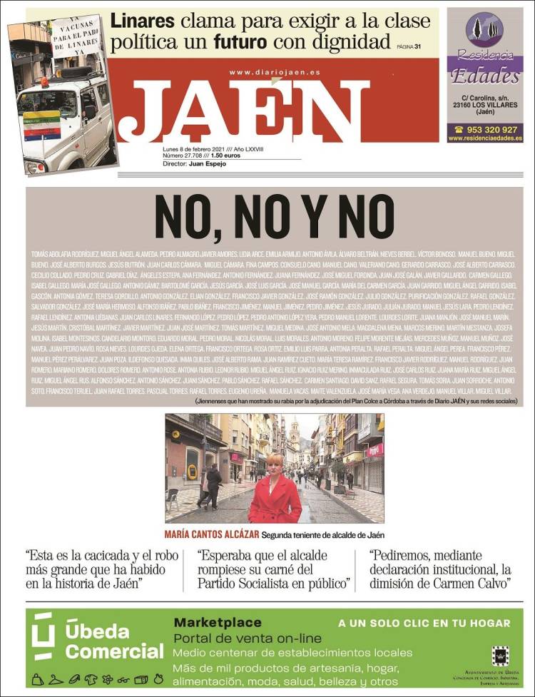 Portada de Diario Jaén (España)