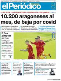 Portada de El Periódico de Aragón (España)