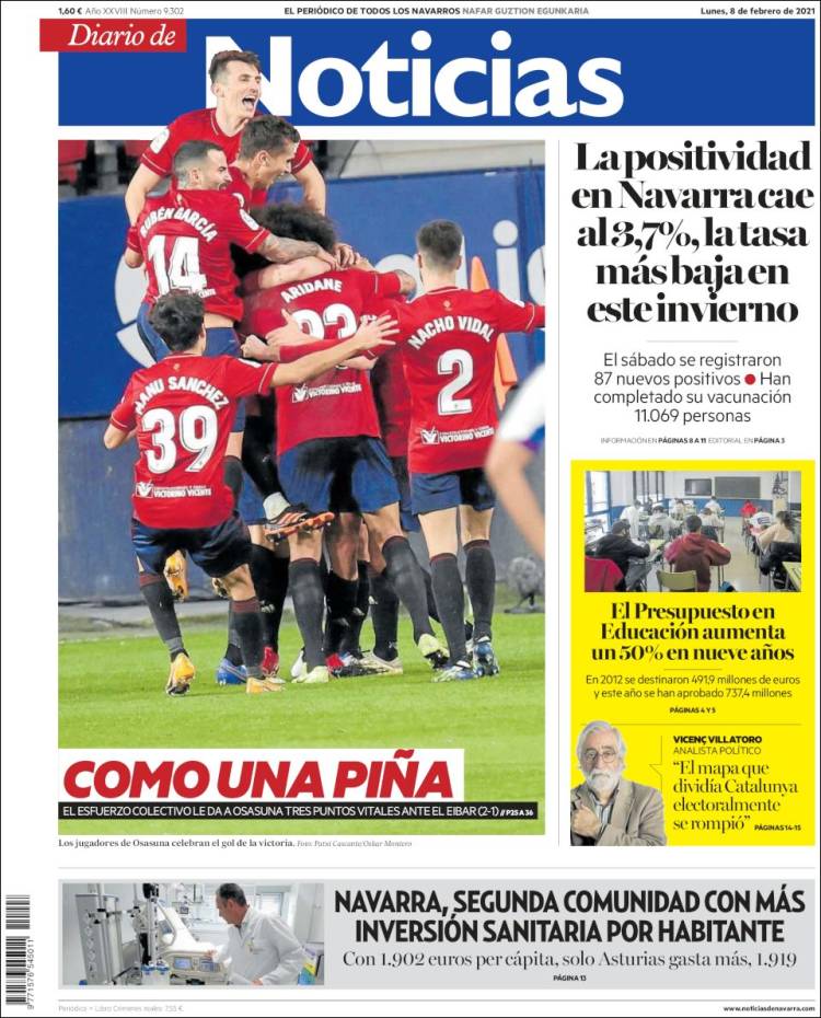Portada de Noticias de Navarra (España)