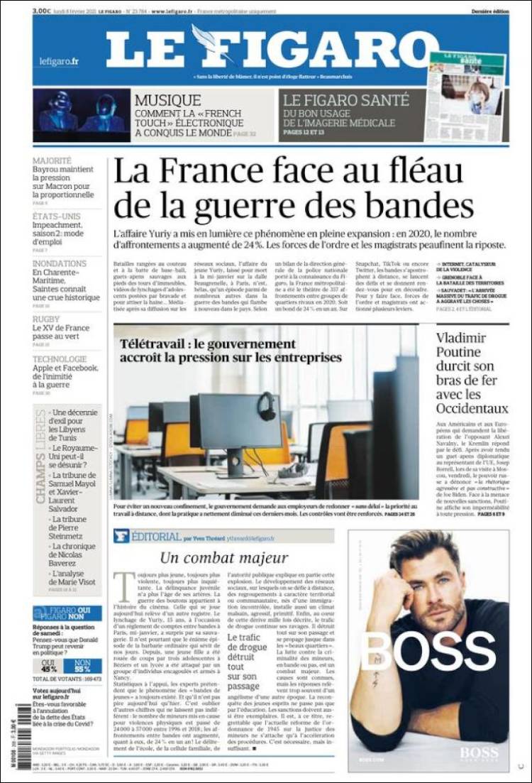 Portada de Le Figaro (Francia)