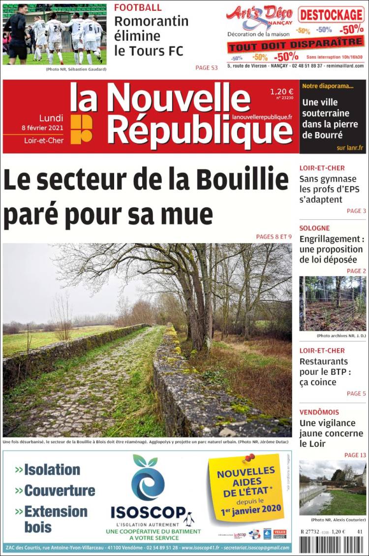 Portada de La Nouvelle Republique (Francia)